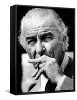 Former President Lyndon Johnson Resumed Smoking after He Left the Presidency-null-Framed Stretched Canvas