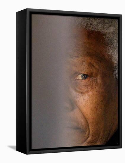 Former South African President Nelson Mandela-null-Framed Stretched Canvas