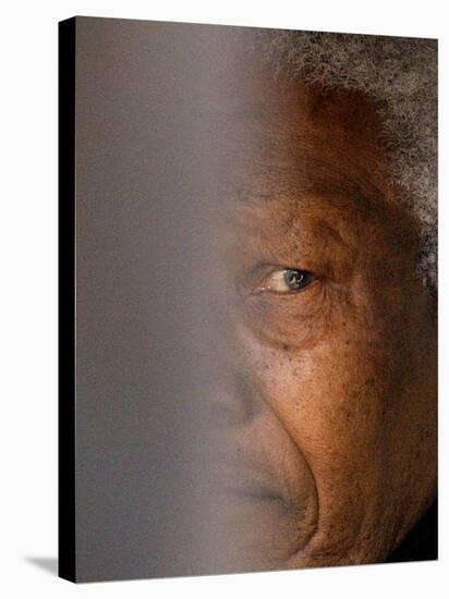 Former South African President Nelson Mandela-null-Stretched Canvas