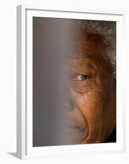 Former South African President Nelson Mandela-null-Framed Premium Photographic Print