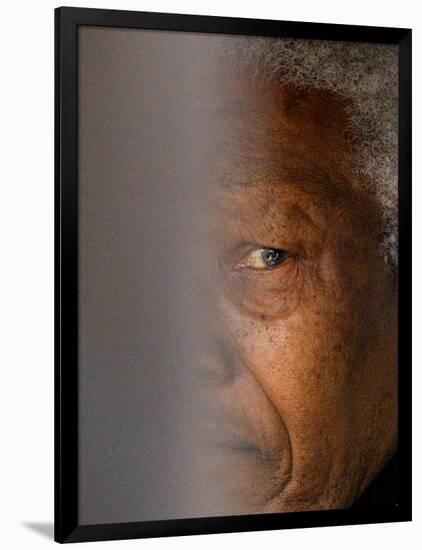 Former South African President Nelson Mandela-null-Framed Photographic Print