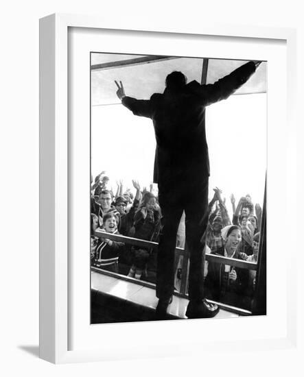 Former Vice President Richard Nixon in His Uniquely Styled Victory Posture-null-Framed Photo