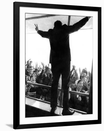 Former Vice President Richard Nixon in His Uniquely Styled Victory Posture-null-Framed Photo