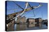 Former Warehouses, Gloucester Quays, Gloucester, Gloucestershire, England, United Kingdom, Europe-Stuart Black-Stretched Canvas