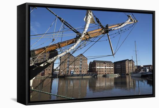 Former Warehouses, Gloucester Quays, Gloucester, Gloucestershire, England, United Kingdom, Europe-Stuart Black-Framed Stretched Canvas