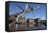 Former Warehouses, Gloucester Quays, Gloucester, Gloucestershire, England, United Kingdom, Europe-Stuart Black-Framed Stretched Canvas