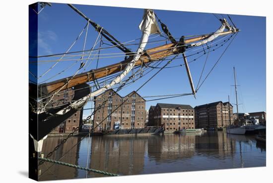 Former Warehouses, Gloucester Quays, Gloucester, Gloucestershire, England, United Kingdom, Europe-Stuart Black-Stretched Canvas