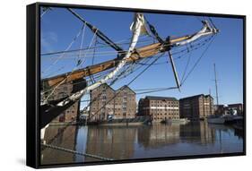 Former Warehouses, Gloucester Quays, Gloucester, Gloucestershire, England, United Kingdom, Europe-Stuart Black-Framed Stretched Canvas