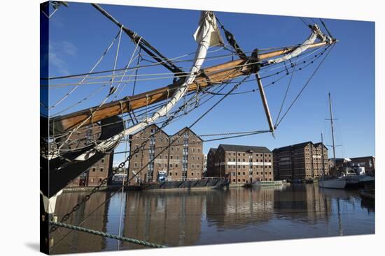 Former Warehouses, Gloucester Quays, Gloucester, Gloucestershire, England, United Kingdom, Europe-Stuart Black-Stretched Canvas