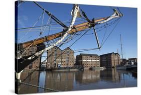 Former Warehouses, Gloucester Quays, Gloucester, Gloucestershire, England, United Kingdom, Europe-Stuart Black-Stretched Canvas