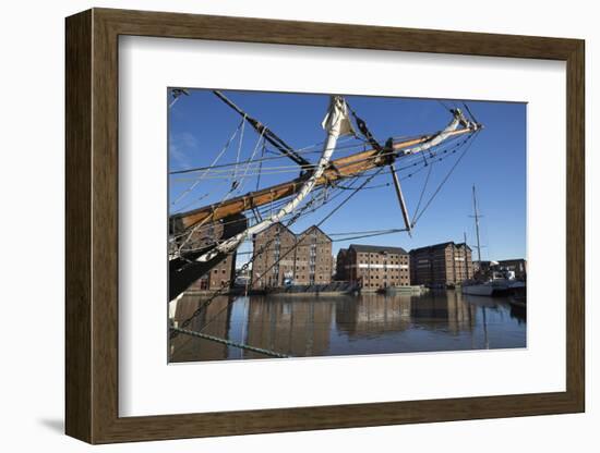 Former Warehouses, Gloucester Quays, Gloucester, Gloucestershire, England, United Kingdom, Europe-Stuart Black-Framed Photographic Print