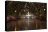 Forsyth Park Fountain with Spring Azaleas, Savannah, Georgia, USA-Joanne Wells-Stretched Canvas