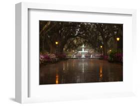 Forsyth Park Fountain with Spring Azaleas, Savannah, Georgia, USA-Joanne Wells-Framed Photographic Print