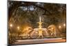 Forsyth Square and fountain with Christmas decorations, Savannah, Georgia.-Richard T Nowitz-Mounted Photographic Print