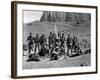 FORT APACHE, 1948 directed by JOHN FORD Henry Fonda, John Wayne and Victor McLaglen (b/w photo)-null-Framed Photo