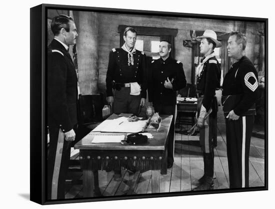 FORT APACHE, 1948 directed by JOHN FORD Henry Fonda, John Wayne, George O'Brien, John Agar and Ward-null-Framed Stretched Canvas