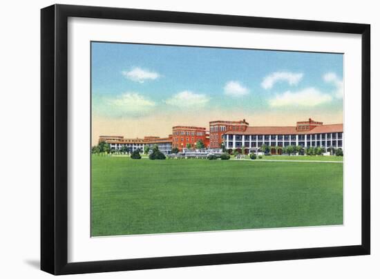 Fort Benning, Georgia, Exterior View of the 29th Infantry Barracks-Lantern Press-Framed Art Print