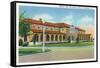 Fort Benning, Georgia, Exterior View of the Officers' Club, Infantry School-Lantern Press-Framed Stretched Canvas