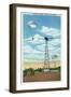 Fort Benning, Georgia, View of Paratroop Training Towers, Parachutes-Lantern Press-Framed Art Print