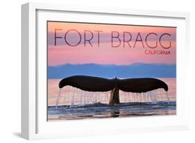 Fort Bragg, California - Whale Fluke and Sunset-Lantern Press-Framed Art Print