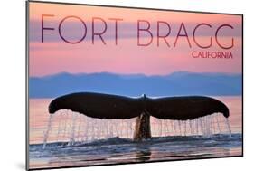 Fort Bragg, California - Whale Fluke and Sunset-Lantern Press-Mounted Art Print