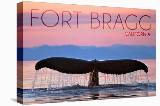 Fort Bragg, California - Whale Fluke and Sunset-Lantern Press-Stretched Canvas