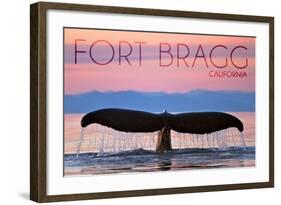 Fort Bragg, California - Whale Fluke and Sunset-Lantern Press-Framed Art Print