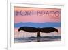 Fort Bragg, California - Whale Fluke and Sunset-Lantern Press-Framed Art Print