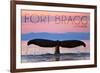 Fort Bragg, California - Whale Fluke and Sunset-Lantern Press-Framed Art Print