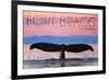 Fort Bragg, California - Whale Fluke and Sunset-Lantern Press-Framed Art Print