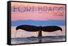 Fort Bragg, California - Whale Fluke and Sunset-Lantern Press-Framed Stretched Canvas