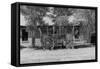 Fort Bridger, Wyoming - Frieght Wagon Scene-Lantern Press-Framed Stretched Canvas