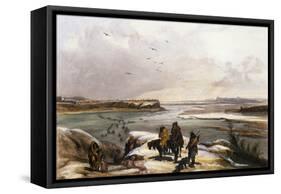 Fort Clark on the Missouri, February 1834-Karl Bodmer-Framed Stretched Canvas