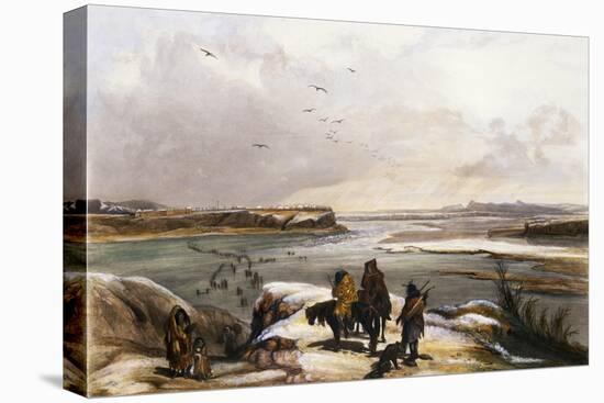 Fort Clark on the Missouri, February 1834-Karl Bodmer-Stretched Canvas