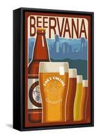 Fort Collins, Colorado - Beervana Vintage Sign-Lantern Press-Framed Stretched Canvas