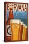 Fort Collins, Colorado - Beervana Vintage Sign-Lantern Press-Stretched Canvas