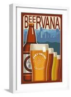 Fort Collins, Colorado - Beervana Vintage Sign-Lantern Press-Framed Art Print