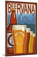 Fort Collins, Colorado - Beervana Vintage Sign-Lantern Press-Mounted Art Print