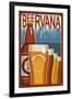 Fort Collins, Colorado - Beervana Vintage Sign-Lantern Press-Framed Art Print