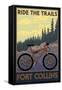Fort Collins, Colorado - Ride the Trails-Lantern Press-Framed Stretched Canvas