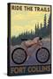 Fort Collins, Colorado - Ride the Trails-Lantern Press-Stretched Canvas