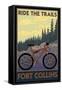 Fort Collins, Colorado - Ride the Trails-Lantern Press-Framed Stretched Canvas