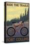 Fort Collins, Colorado - Ride the Trails-Lantern Press-Stretched Canvas