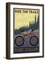 Fort Collins, Colorado - Ride the Trails-Lantern Press-Framed Art Print