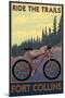 Fort Collins, Colorado - Ride the Trails-Lantern Press-Mounted Art Print