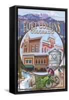 Fort Collins, Colorado Scenes-Lantern Press-Framed Stretched Canvas