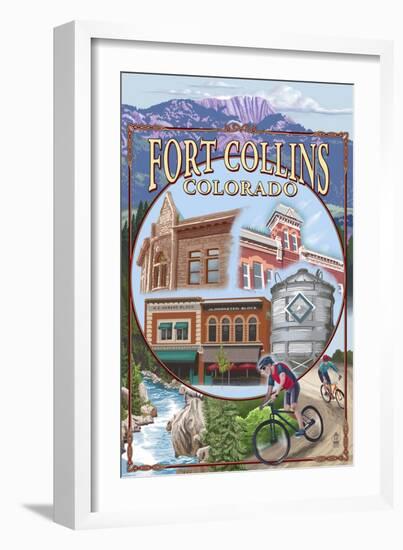 Fort Collins, Colorado Scenes-Lantern Press-Framed Art Print