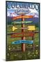 Fort Collins, Colorado - Sign Destinations-Lantern Press-Mounted Art Print