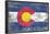 Fort Collins - Colorado State Flag - Barnwood Painting-Lantern Press-Framed Art Print