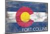 Fort Collins - Colorado State Flag - Barnwood Painting-Lantern Press-Mounted Art Print